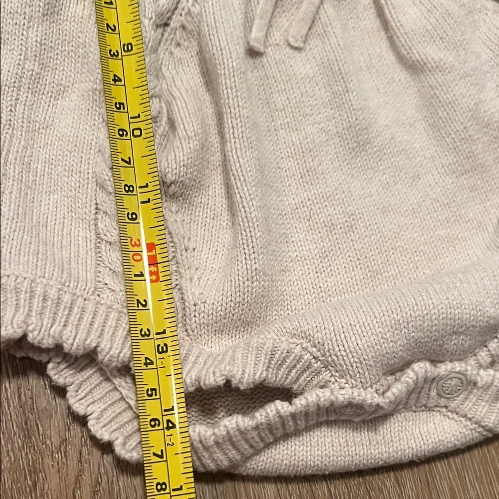 Green Ribbed Onesie little one shop and Cream Knit Romper cat & jack 12 month